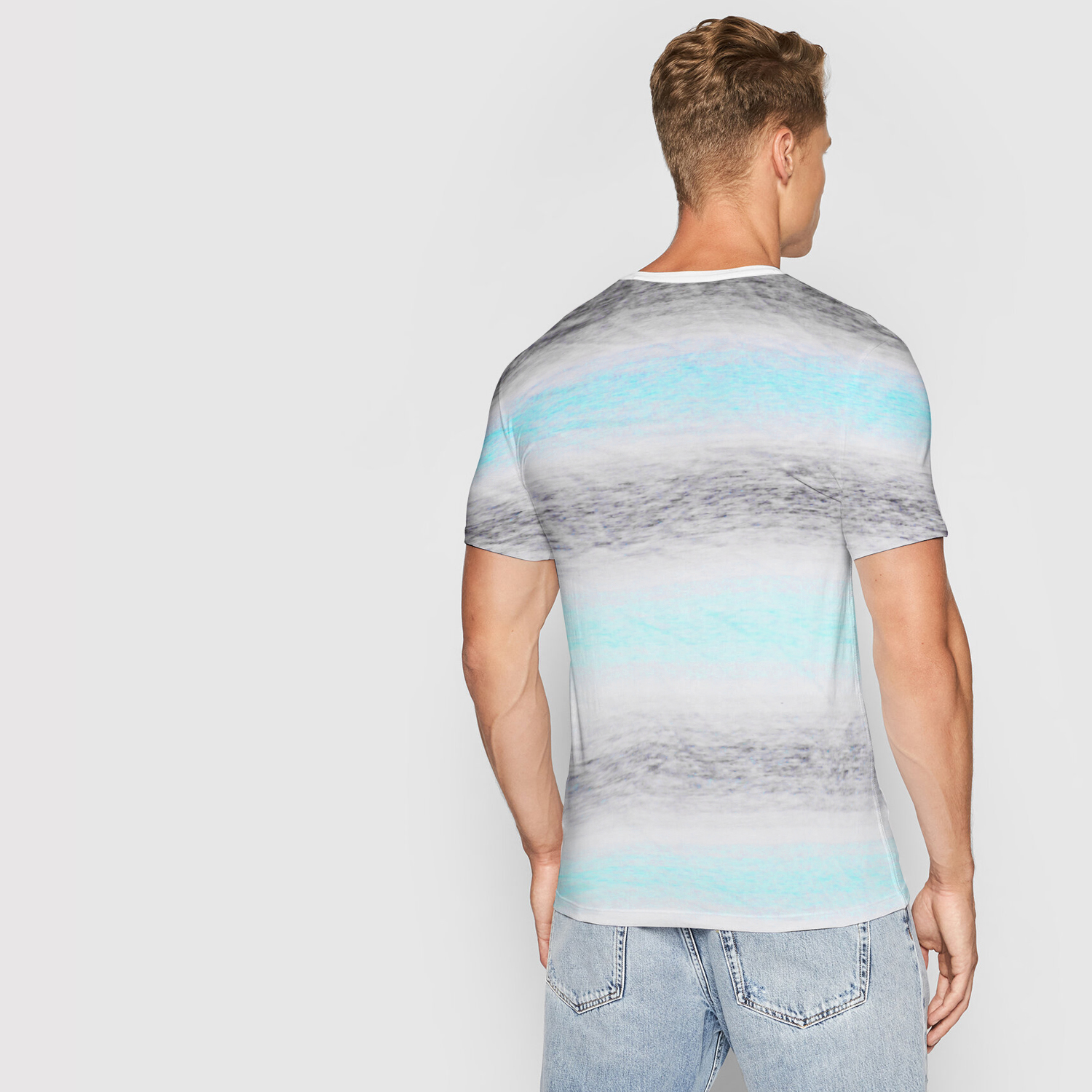 Zoo York Men's Sky Blue & Grey Tie-Dye T-Shirt-2