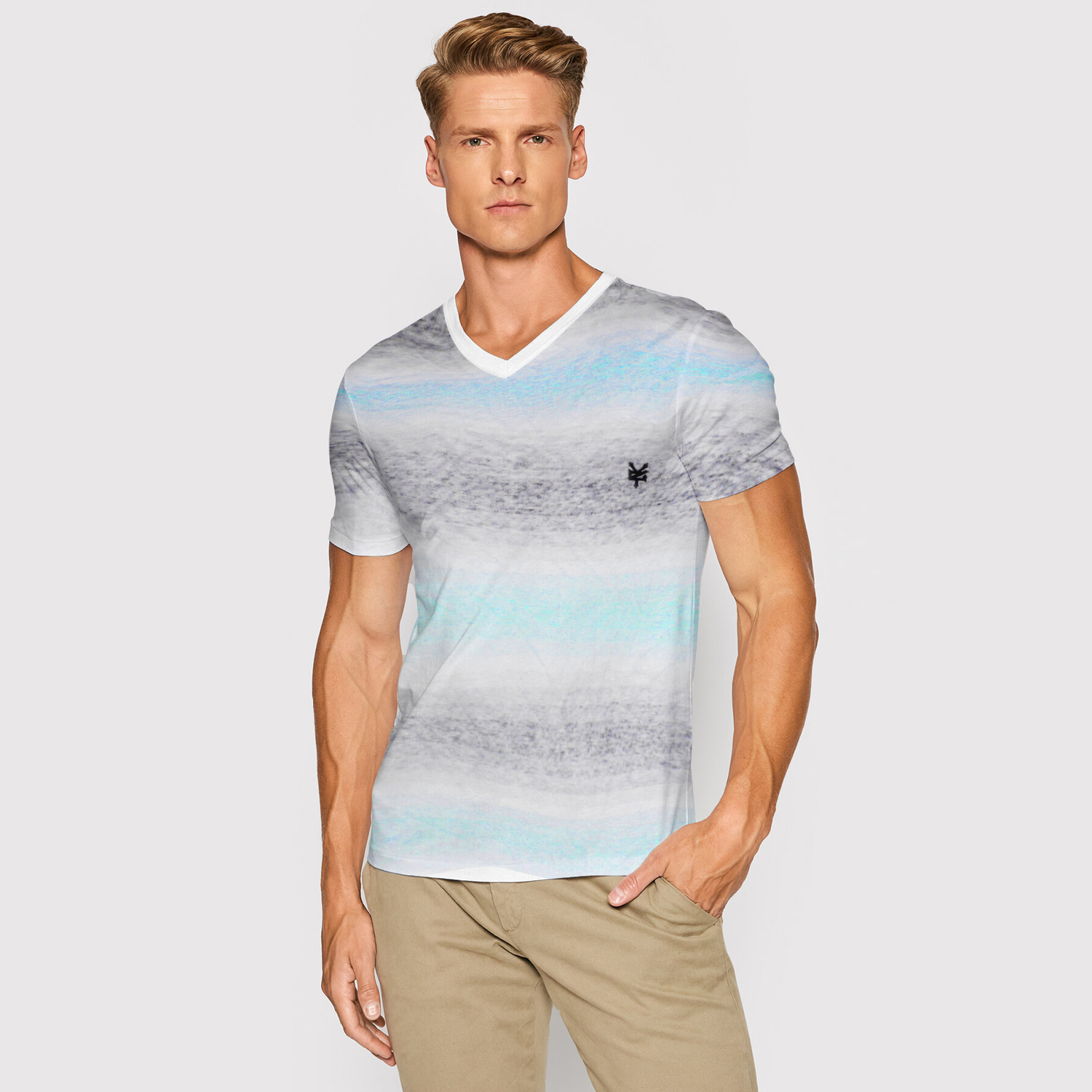 Zoo York Men's Sky Blue & Grey Tie-Dye T-Shirt