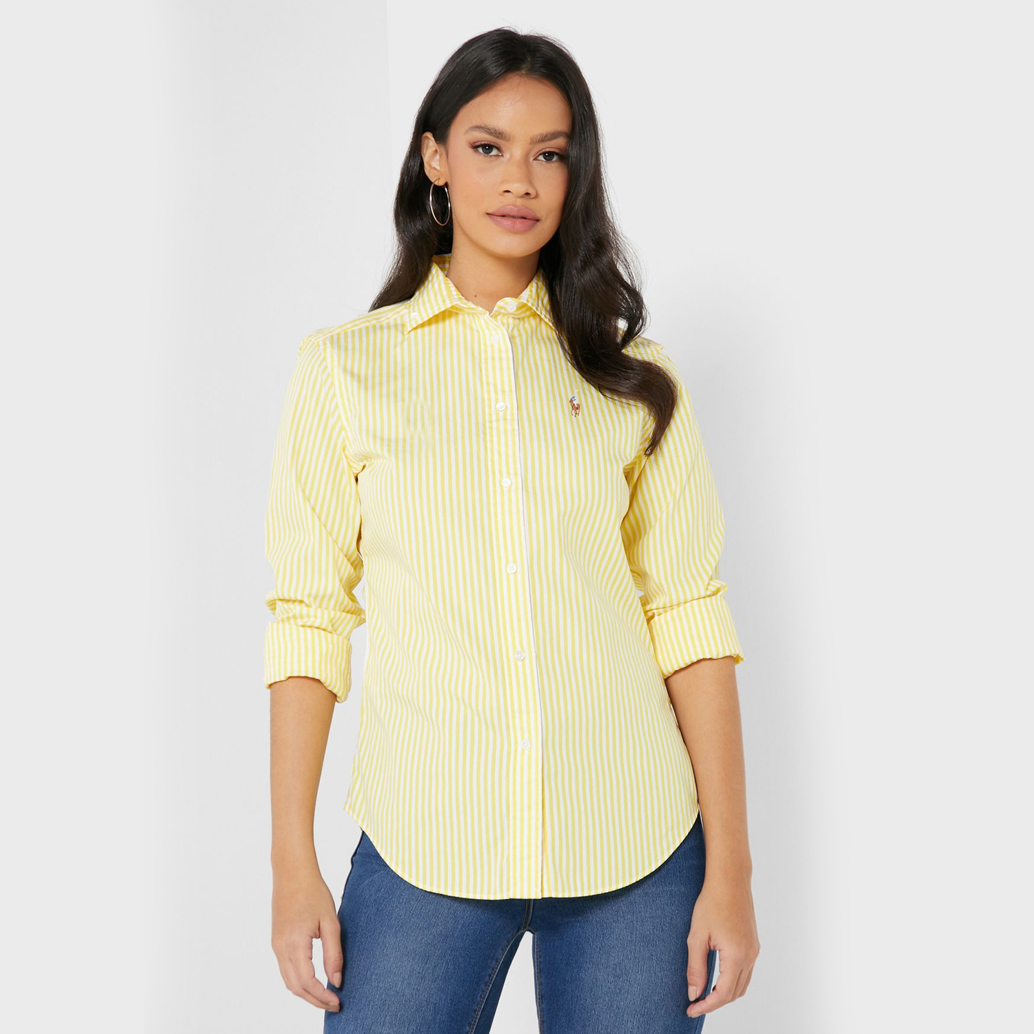 Polo Ralph Lauren Striped Knit Oxford Shirt For Women - Brands4less