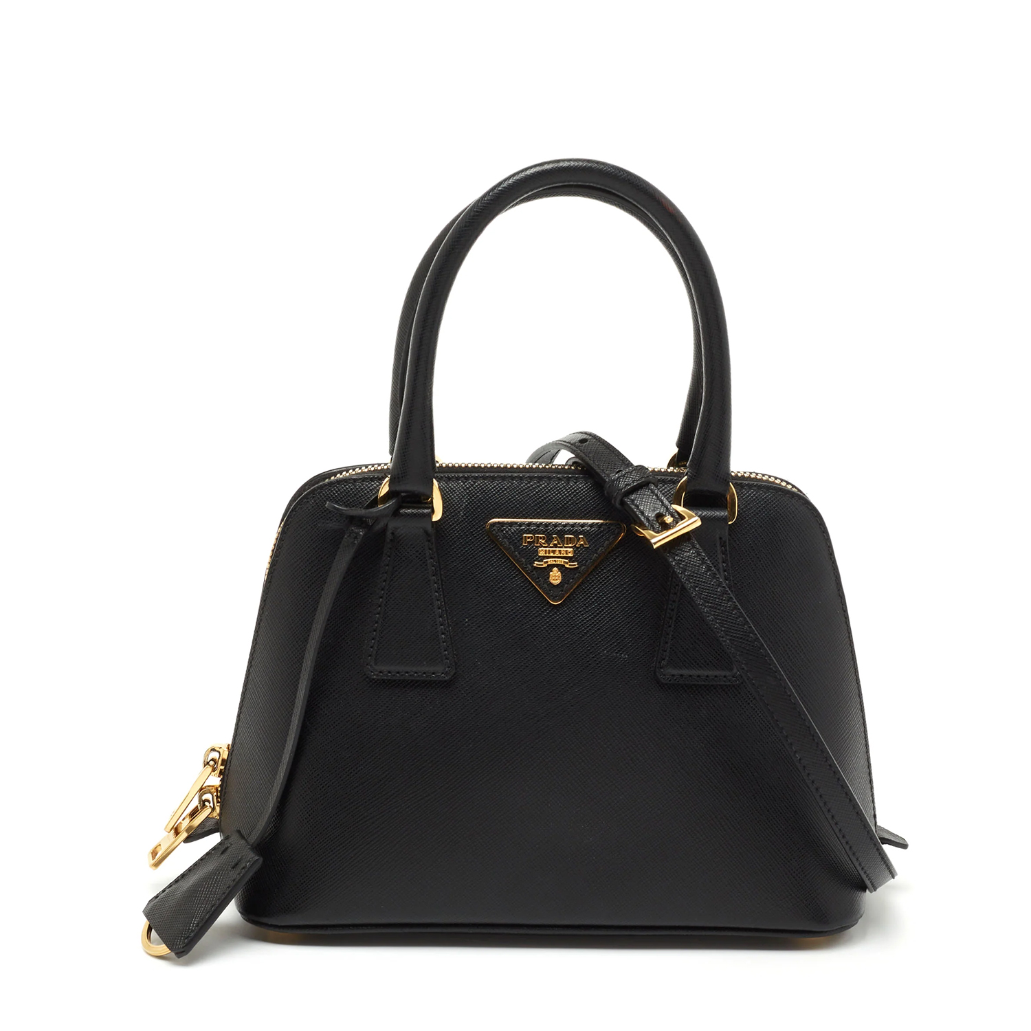 Prada Saffiano Patent Leather Small Promenade Satchel