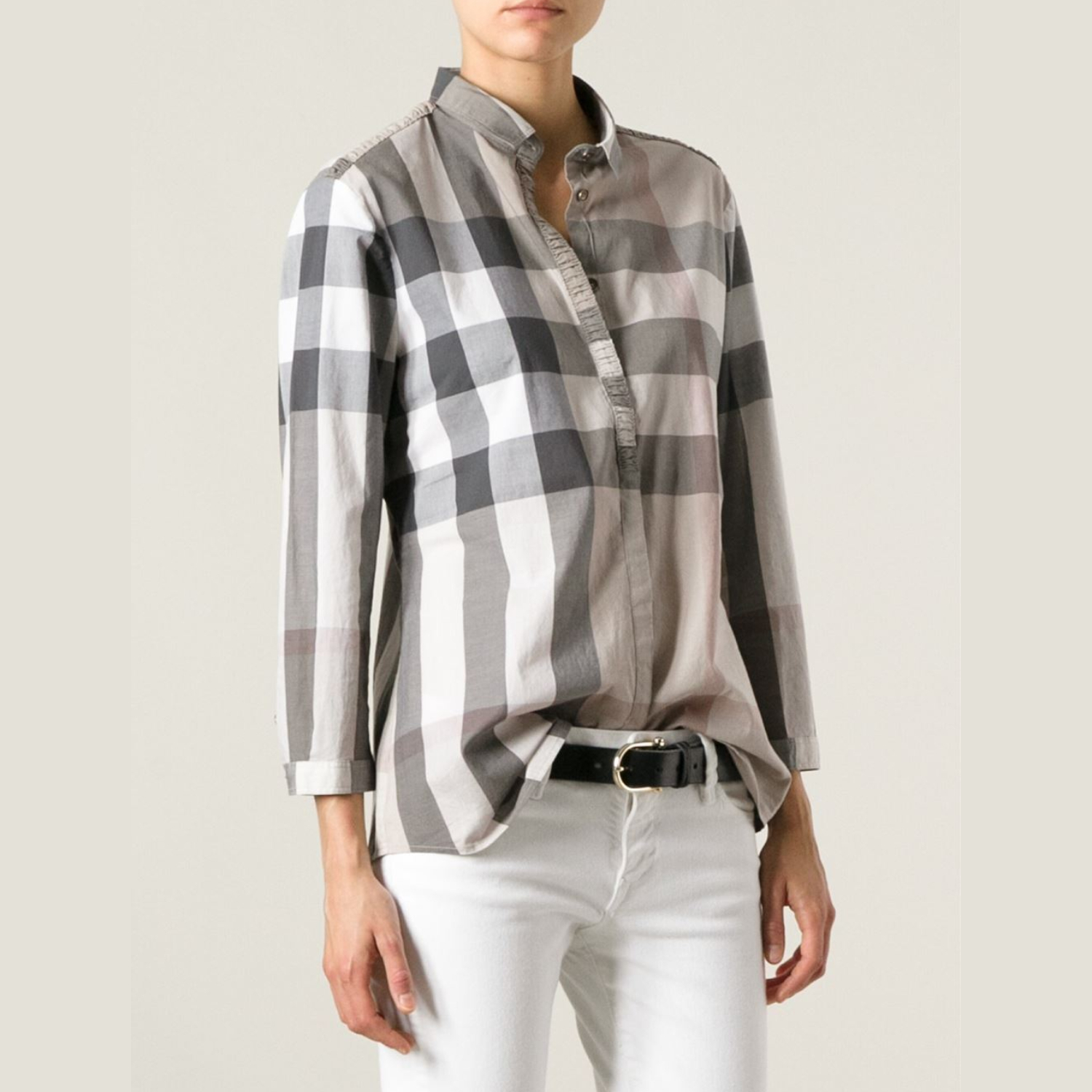 Burberry womens button down best sale