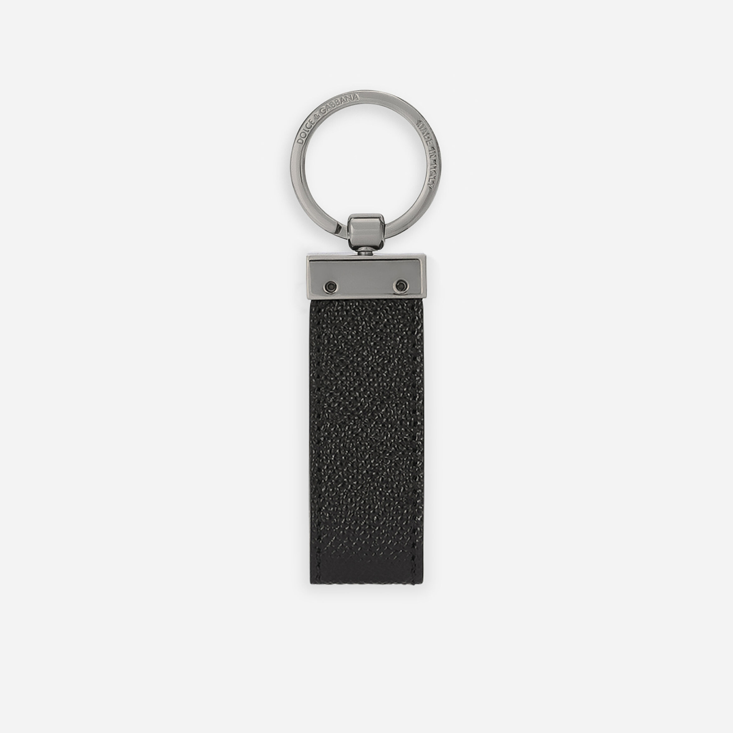 Calfskin key chain with logo tag (1)