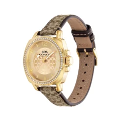 Coach Boyfriend Signature Strap Khaki Brown Ladies Watch 14503150 1