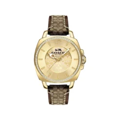 Coach Boyfriend Signature Strap Khaki Brown Ladies Watch 14503150