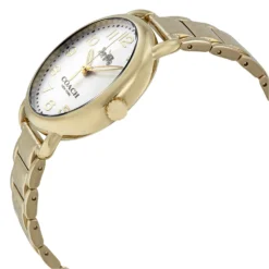 Coach Delancey Silver Dial Yellow Gold tone Ladies Watch 1