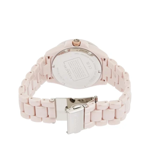 Coach Greyson Multi Color Crystal Accent Rainbow Bezel Pink Ceramic Watch 14504020 1