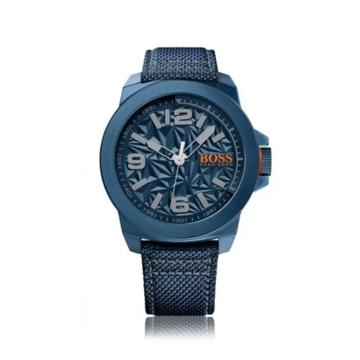 HUGO BOSS Mens Quartz Resin Canvas Blue Casual Watch 1513353 1