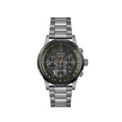 Hugo Boss Grey Steel Olive Green Solar Chronograph Mens Watch 1514034