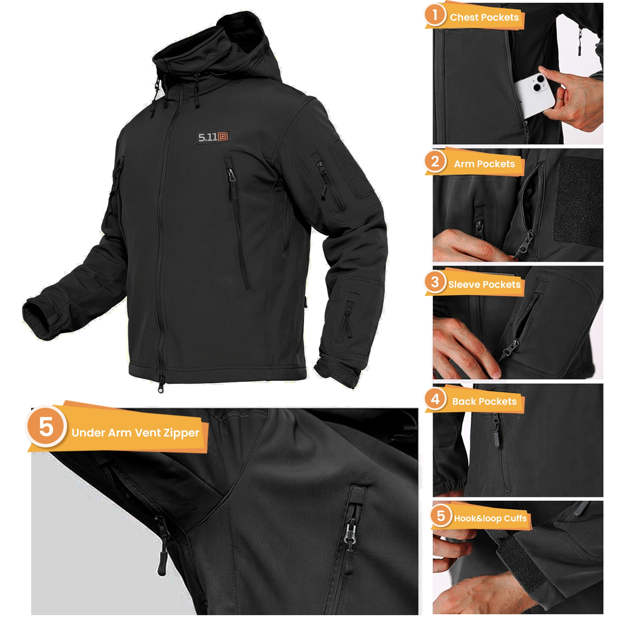 Highlander Tactical Softshell Jacket Black