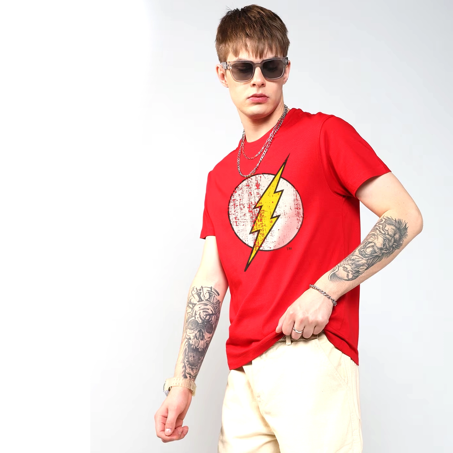 DC Comics Flash Logo Print T-Shirt -01