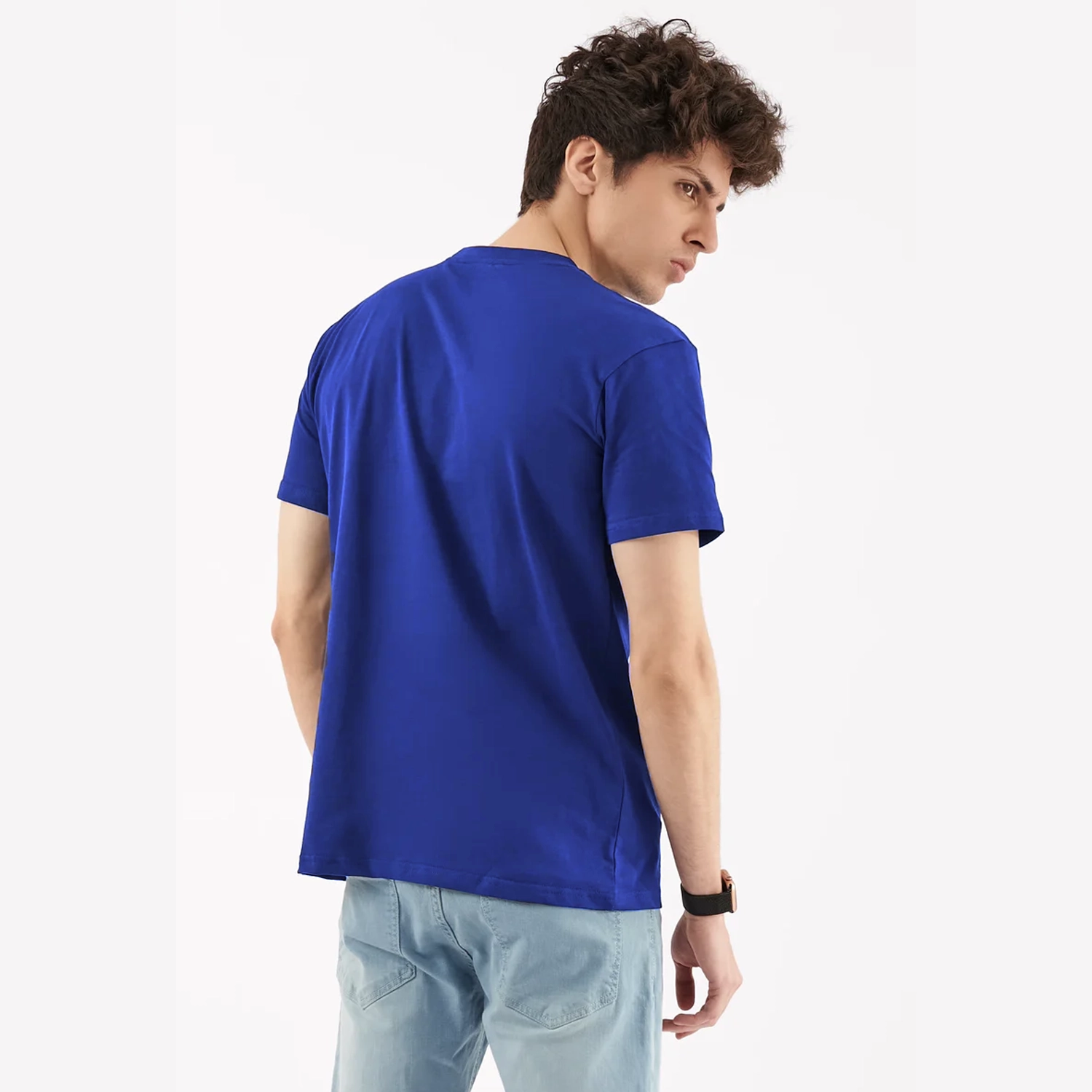 SUper Men Blue Round Nack T Shirt-01