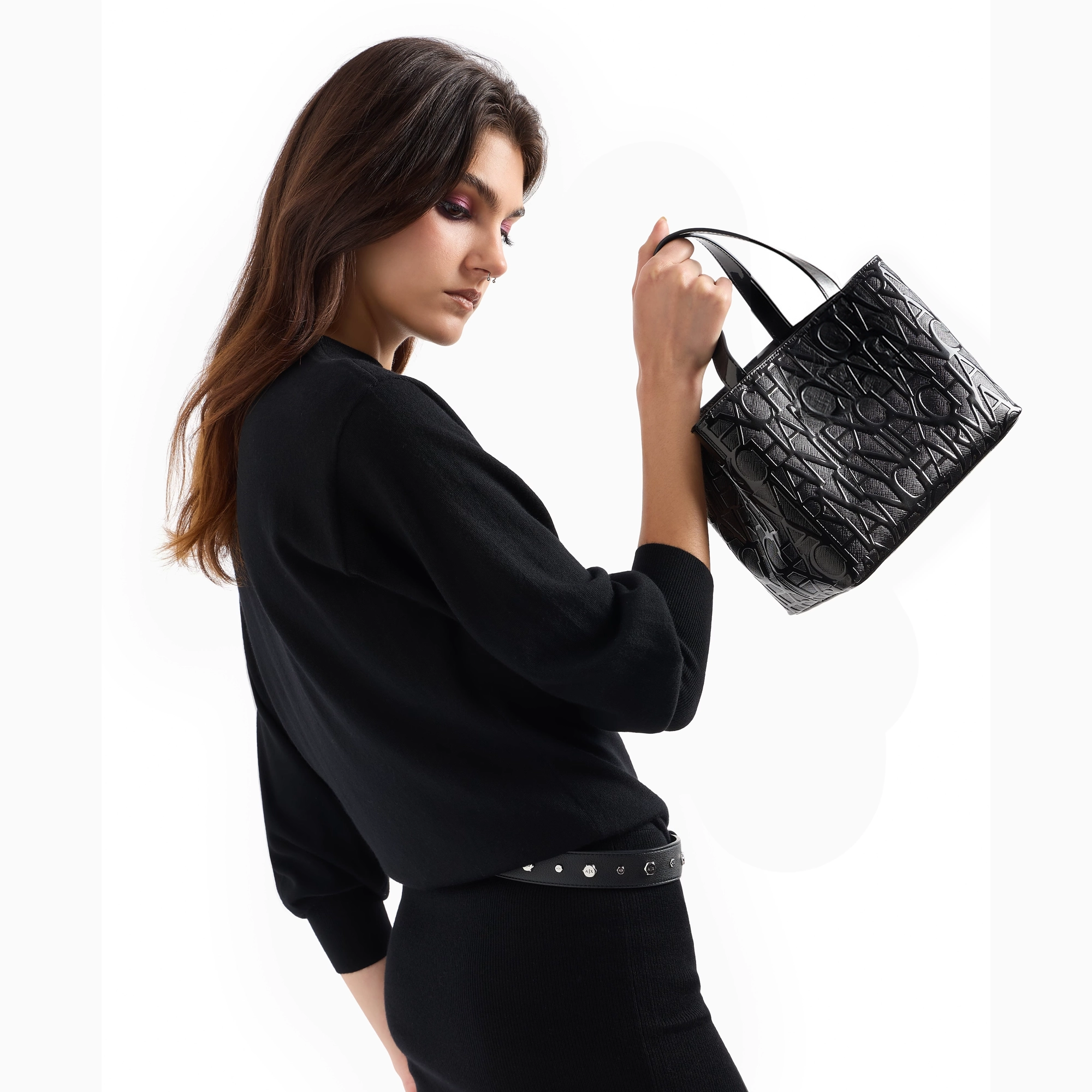 Armani Exchange Small handbag with allover logo-02