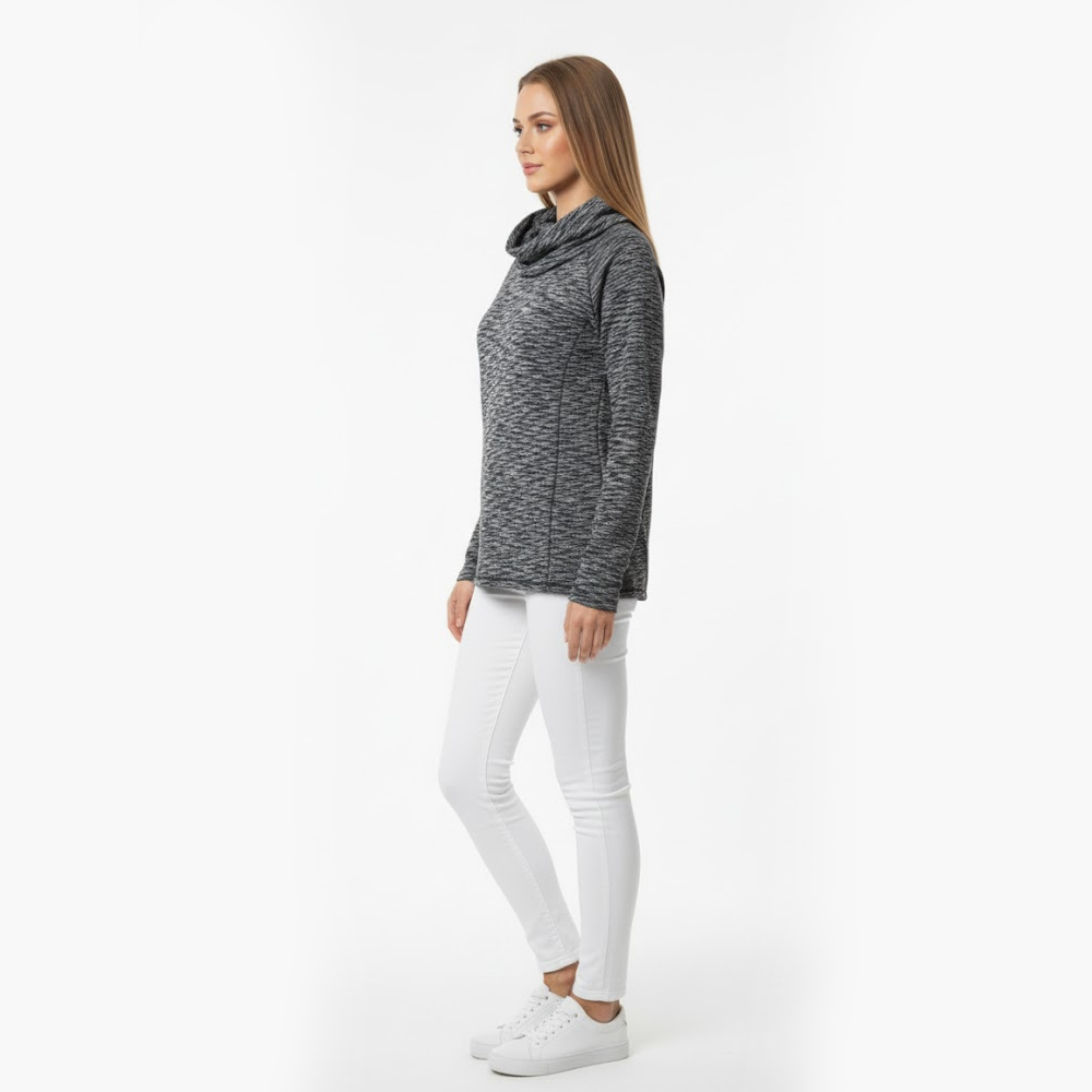 Avalanche Women's Grey Cowl Neck Pullover-02