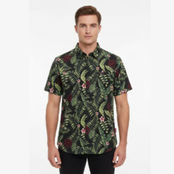 Indian Men's Tropical Print Shirt - Green
