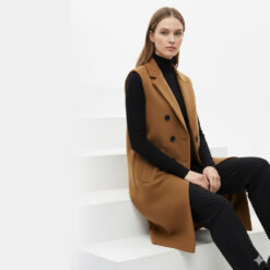 Alternative view of Stradivarius Women’s Double Breasted Wool Blend Sleeveless Long Coat