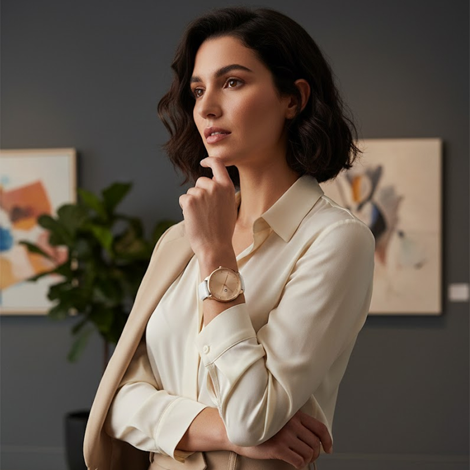 Tommy Hilfiger Women's Stainless Steel Leather Strap Watch-1782543-01