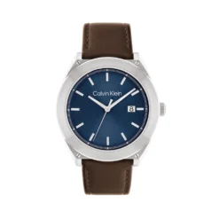 Calvin Klein Analogue Quartz Watch for Men with Brown Leather Strap - 25200200