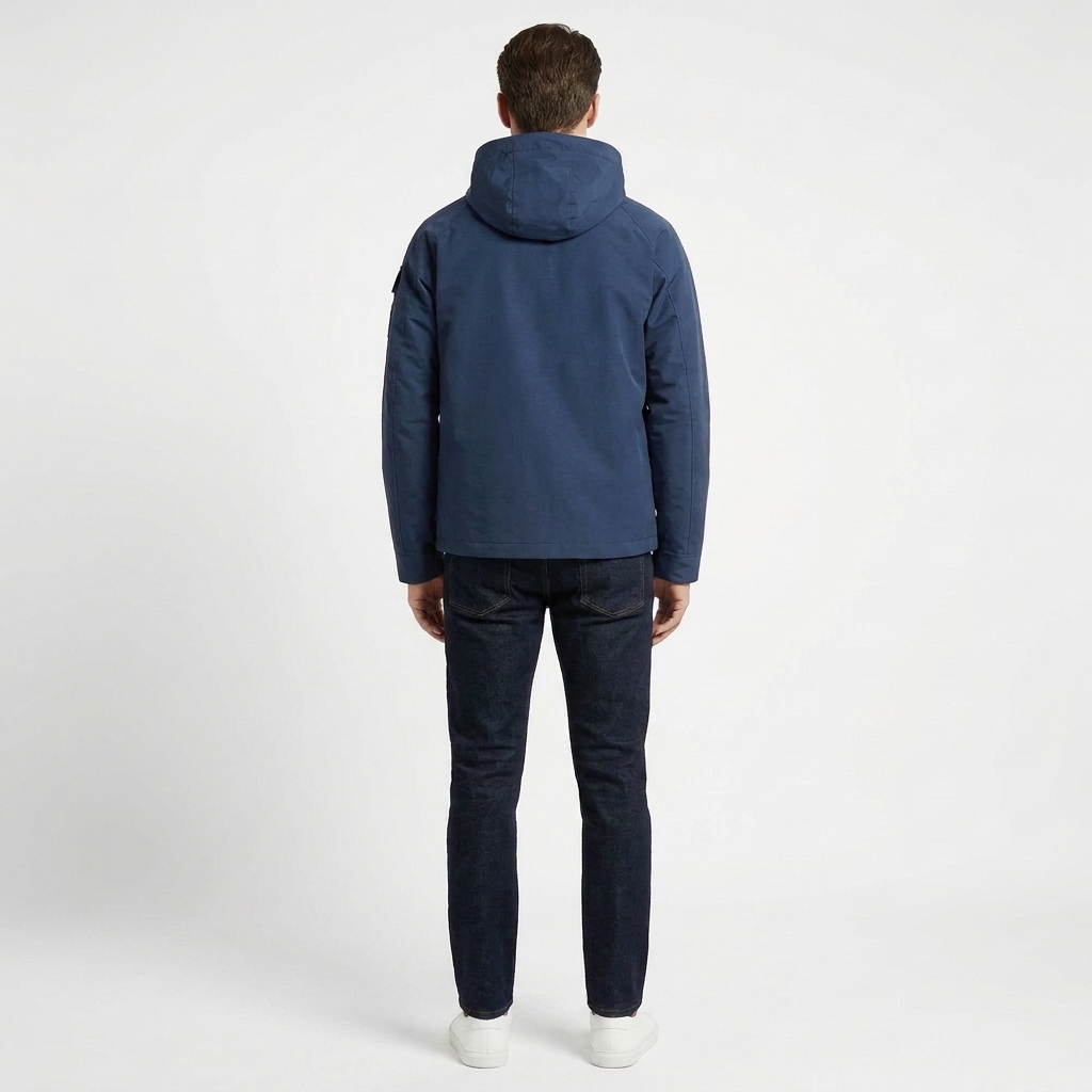 Michael Kors Men's Dark Blue Water Repellent Hooded Jacket - Image 5