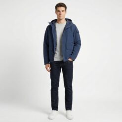 Alternative view of Michael Kors Men's Dark Blue Water Repellent Hooded Jacket