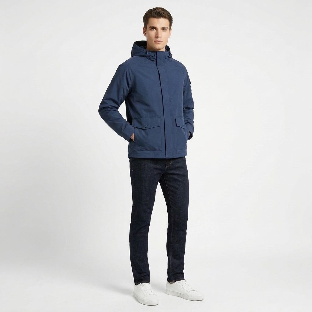 Michael Kors Men's Dark Blue Water Repellent Hooded Jacket - Image 6