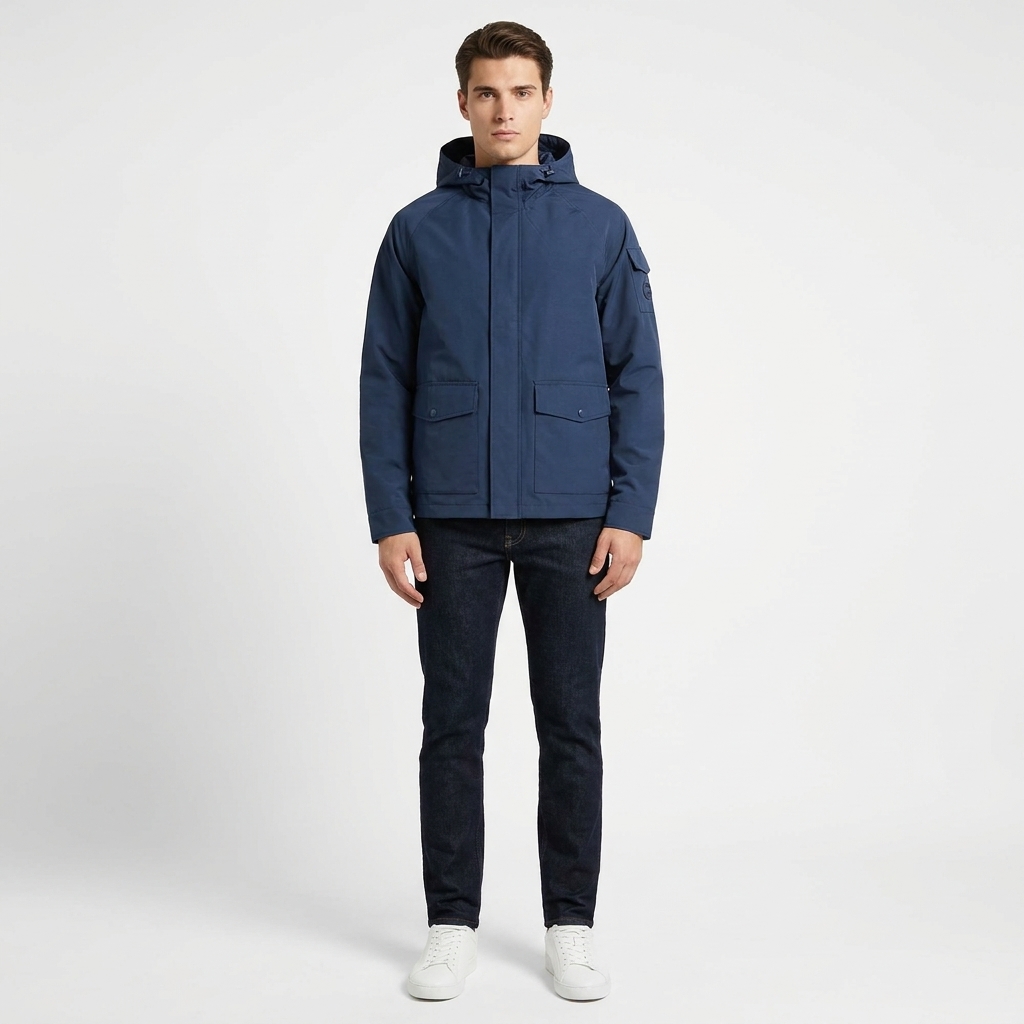 Michael Kors Men's Dark Blue Water Repellent Hooded Jacket - Image 3