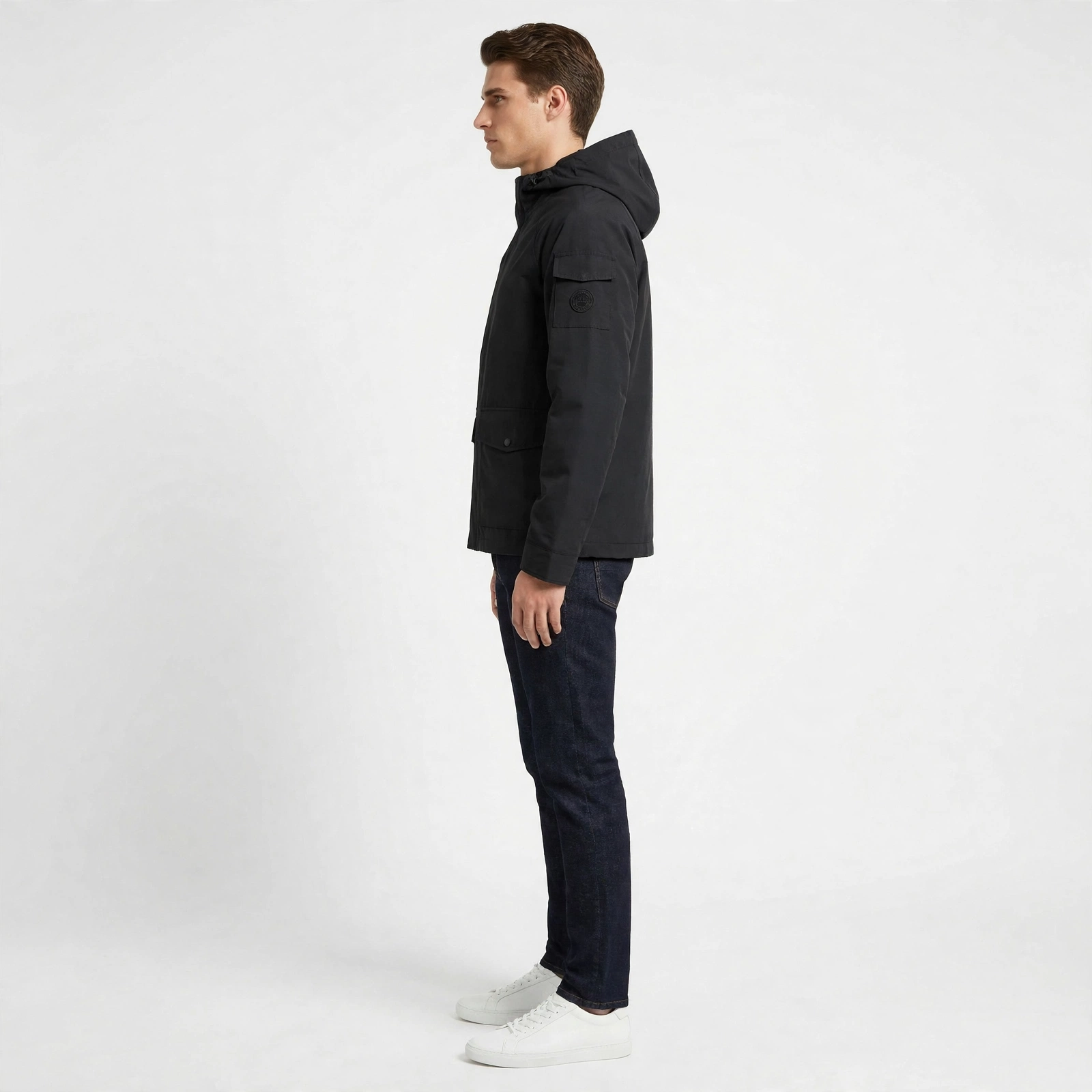 Michael Kors Men's Black Water Repellent Hooded Jacket - Image 3